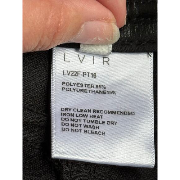 LVIR High Waist Faux Leather Pants Trousers Straight Leg Black Size Large - Picture 5 of 6